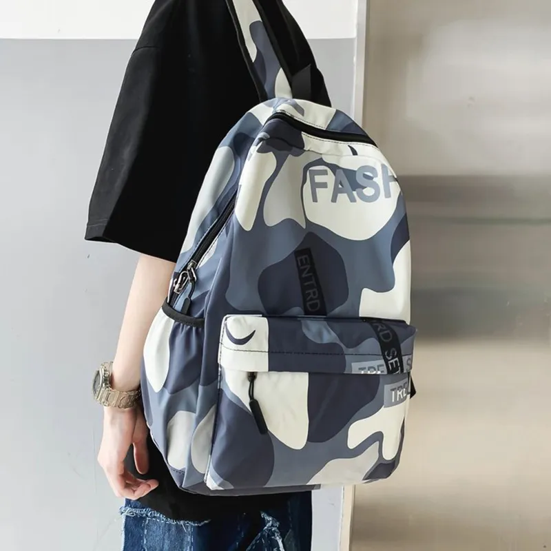 ALNI BITTON Nylon Backpack Regular Men's Camouflage Gray/Green Camouflage/Camouflage Blue-4
