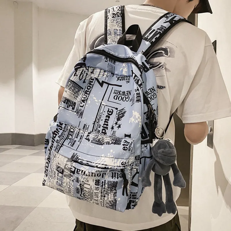 ALNI BITTON Nylon Backpack Regular Men's  Sizing Black/Blue/White/Gray-7