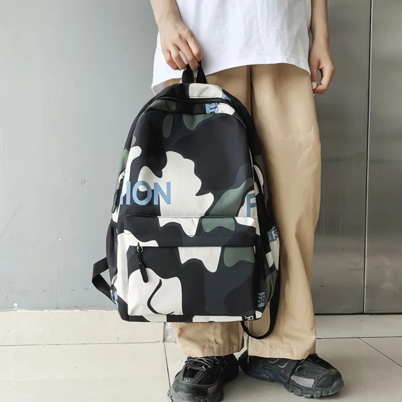 ALNI BITTON Nylon Backpack Regular Men's Camouflage Gray/Green Camouflage/Camouflage Blue-8