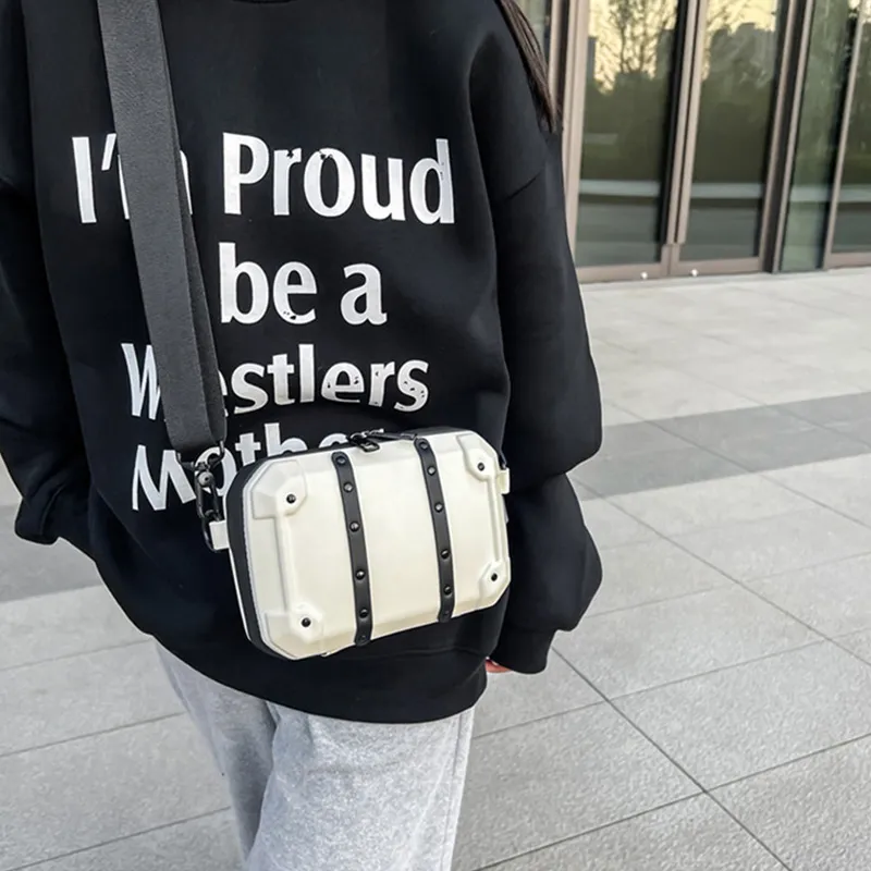ALNI BITTON PVC Small Square Bag Shoulder Bag Crossbody Bag Regular Men's White/Black-6