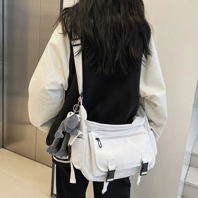ALNI BITTON Canvas Canvas Bag Crossbody Bag Men's White/Black-1