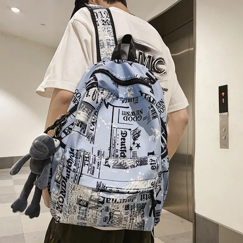ALNI BITTON Nylon Backpack Regular Men's  Sizing Black/Blue/White/Gray-9