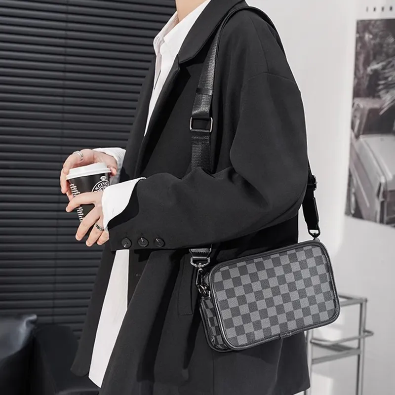 ALNI BITTON PU Crossbody Bag Regular Men's Black Square-2