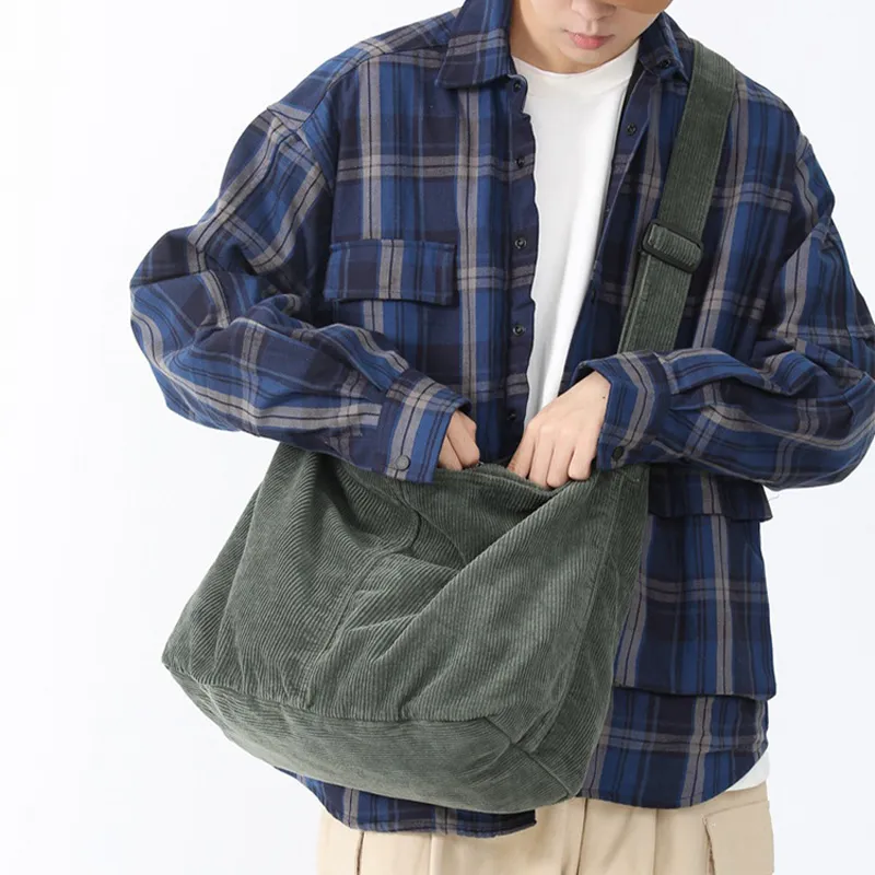 ALNI BITTON Corduroy Small Square Bag Shoulder Bag Crossbody Bag Regular Men's Ecru/Black/Green/Light Brown-11