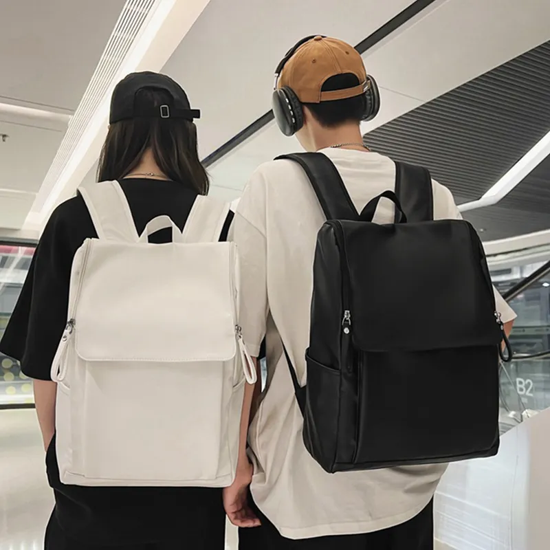 ALNI BITTON PU Backpack Regular Men's Black/White/Ecru/Khaki-11