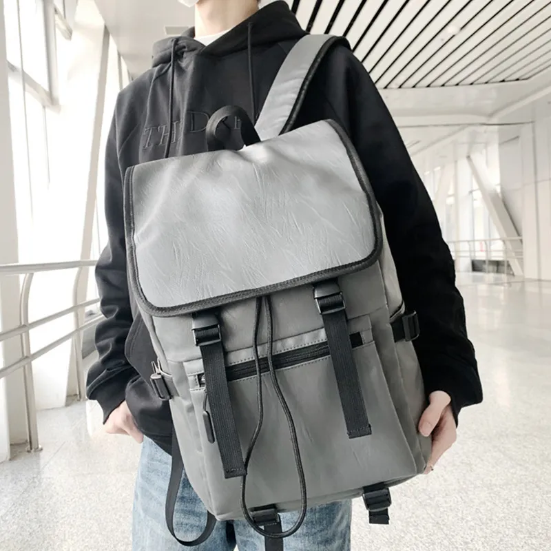 ALNI BITTON PU Laptop Bag Regular Men's Black/Gray-3