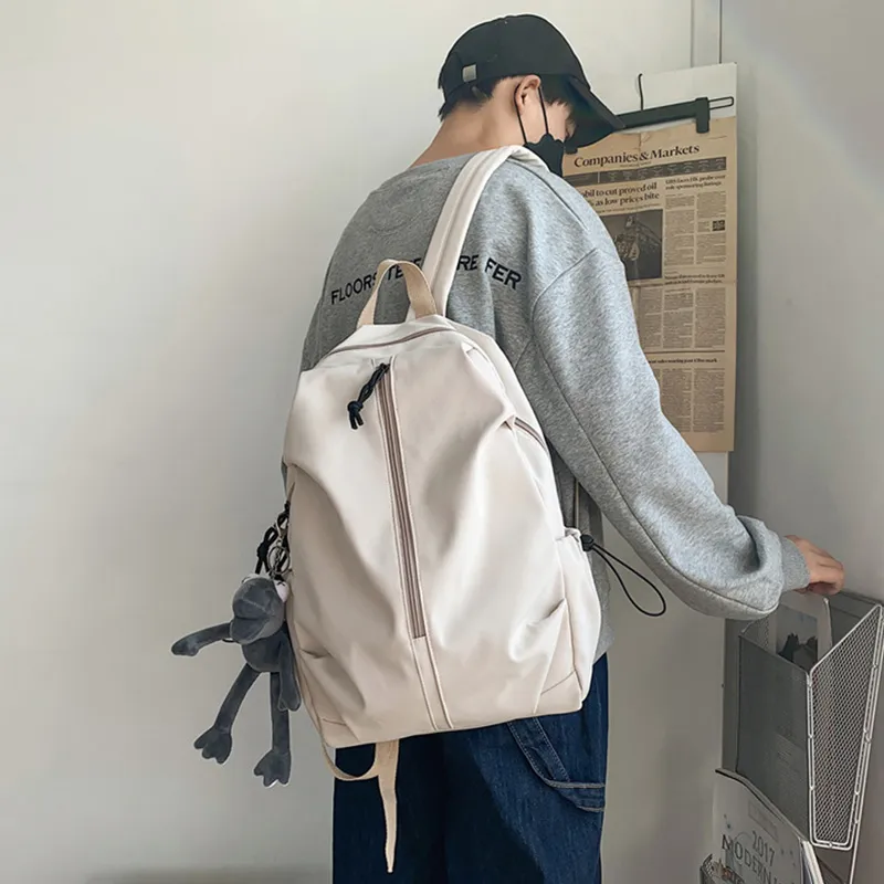 ALNI BITTON Nylon Backpack Men's White/Black-2