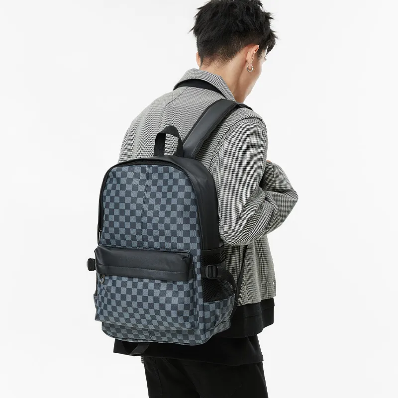 ALNI BITTON PU Backpack Regular Men's Black/Blue/Brown-1