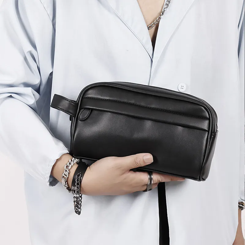 ALNI BITTON PU Commuter Clutch Regular Men's Pure Black/Woven Black-9
