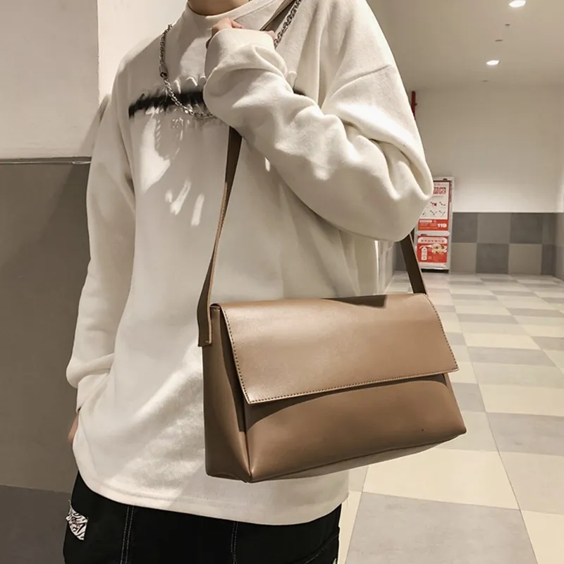 ALNI BITTON PU Crossbody Bag Regular Men's Khaki/Black/Umber-11