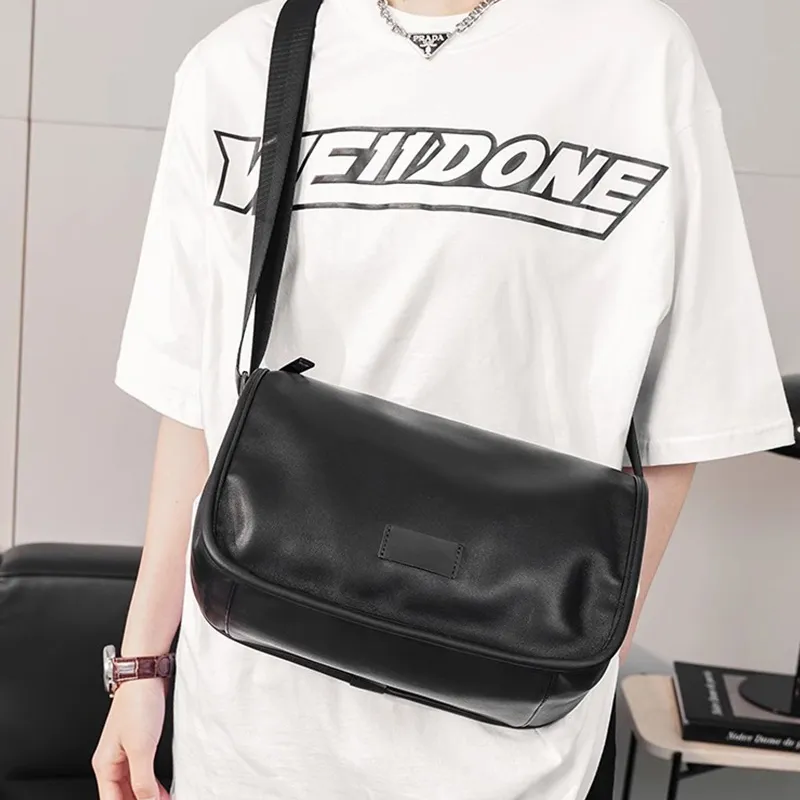 ALNI BITTON PU Crossbody Bag Regular Men's Black 1/Black 2/Black Check/Pattern Black-3