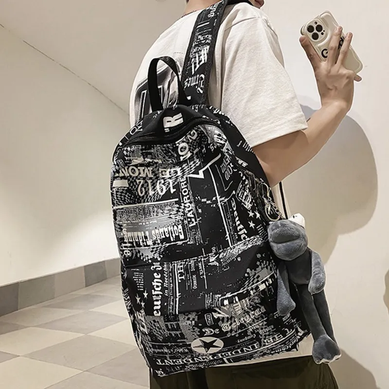 ALNI BITTON Nylon Backpack Regular Men's  Sizing Black/Blue/White/Gray-3