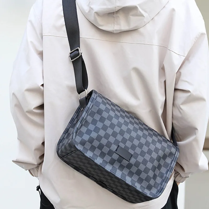 ALNI BITTON PU Crossbody Bag Regular Men's Black 1/Black 2/Black Check/Pattern Black-16