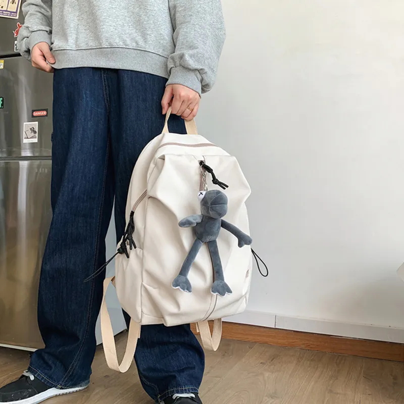 ALNI BITTON Nylon Backpack Men's White/Black-4