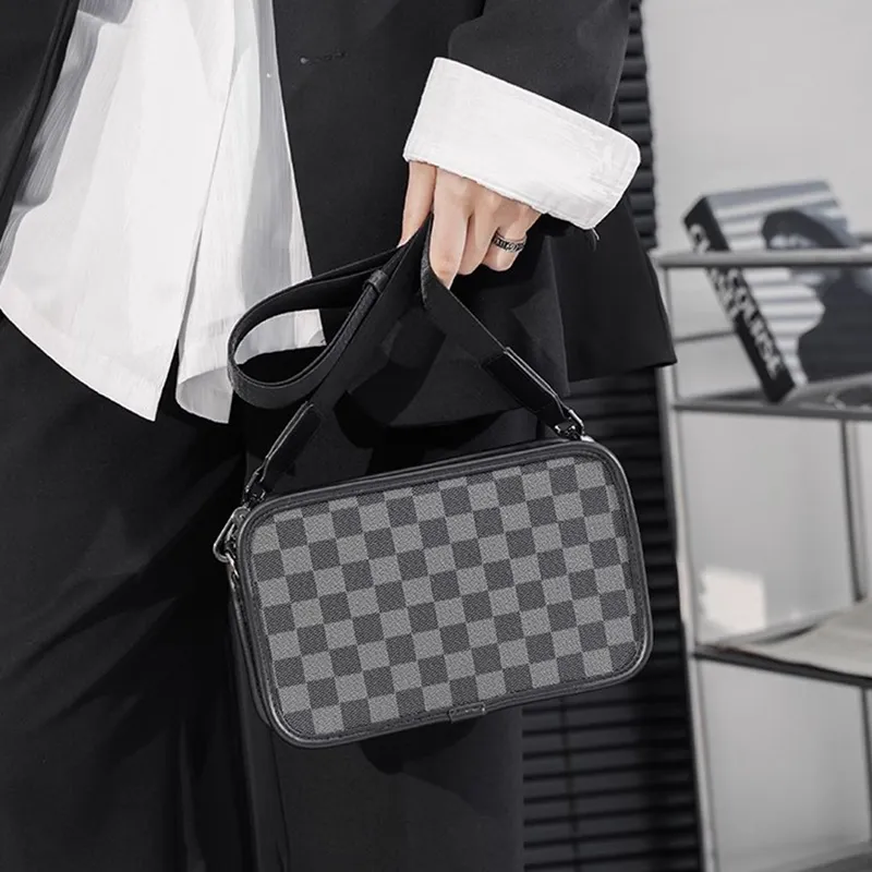 ALNI BITTON PU Crossbody Bag Regular Men's Black Square-4