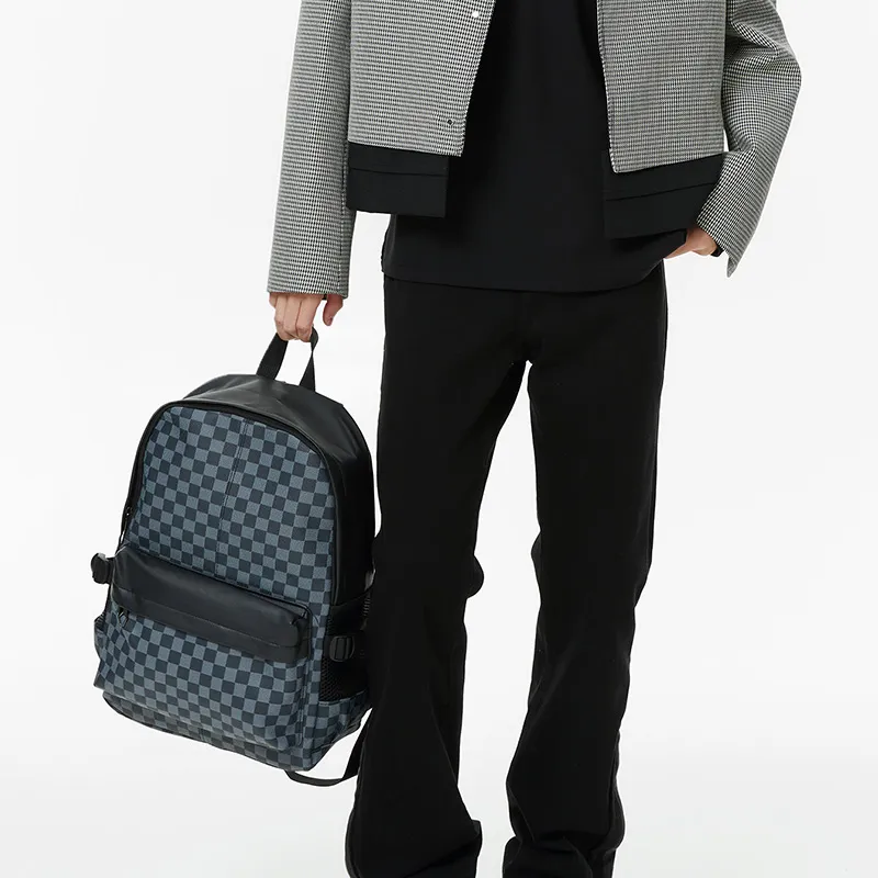 ALNI BITTON PU Backpack Regular Men's Black/Blue/Brown-4