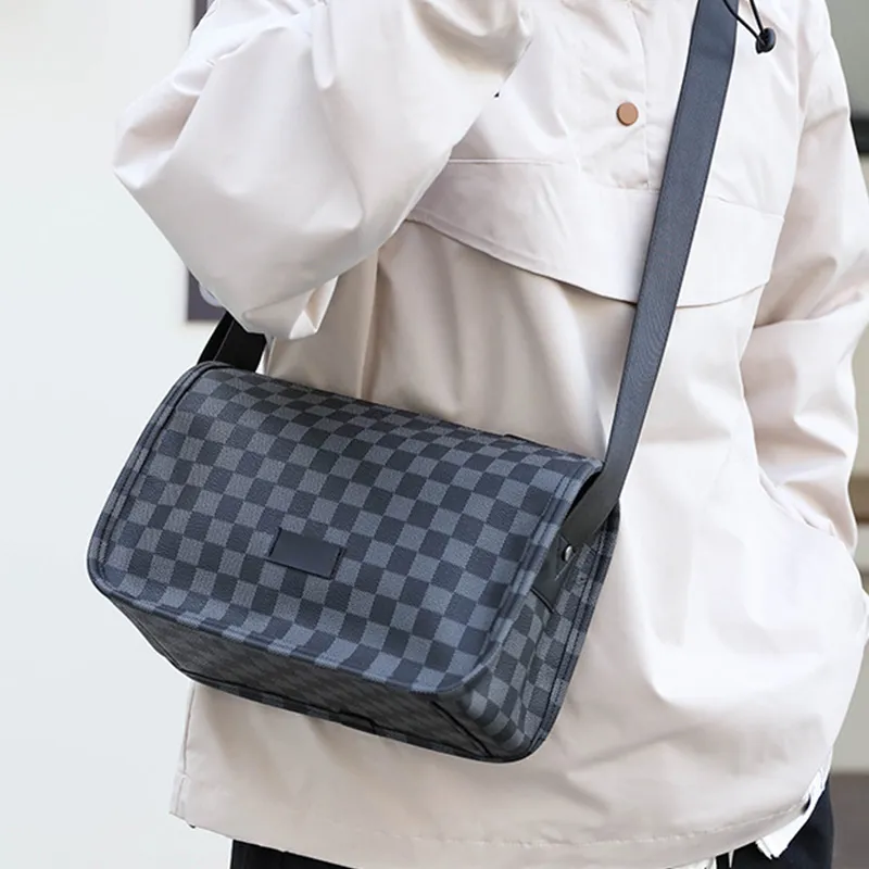 ALNI BITTON PU Crossbody Bag Regular Men's Black 1/Black 2/Black Check/Pattern Black-15
