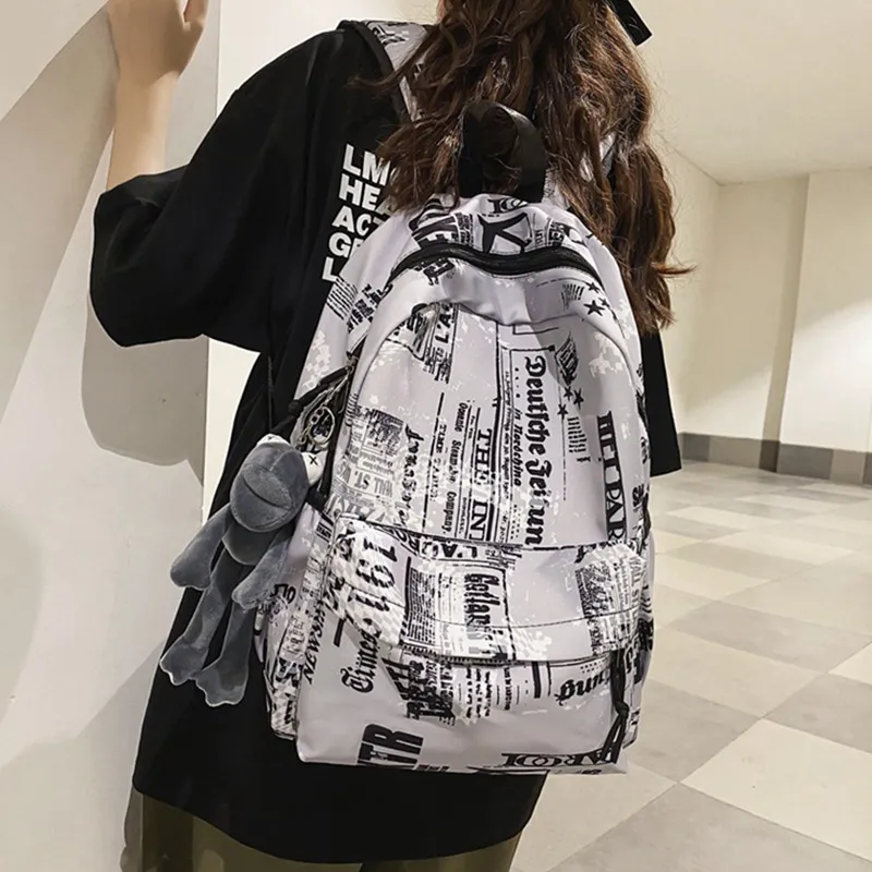 ALNI BITTON Nylon Backpack Regular Men's  Sizing Black/Blue/White/Gray-17
