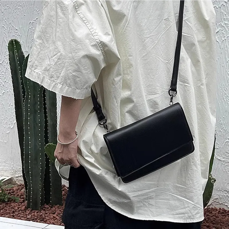 ALNI BITTON PU Small Square Bag, Crossbody Bag Regular Men's Black-1