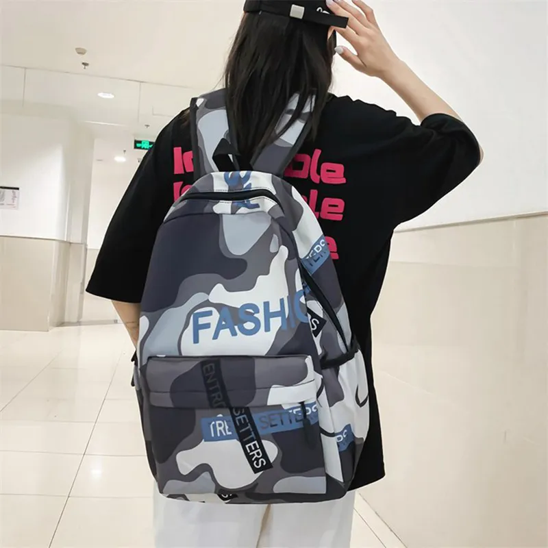 ALNI BITTON Nylon Backpack Regular Men's Camouflage Gray/Green Camouflage/Camouflage Blue-14
