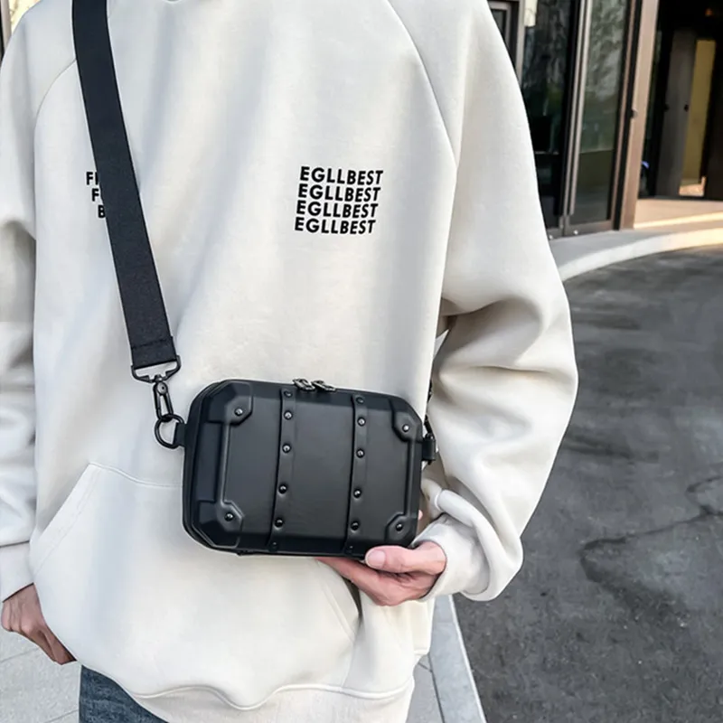 ALNI BITTON PVC Small Square Bag Shoulder Bag Crossbody Bag Regular Men's White/Black-4