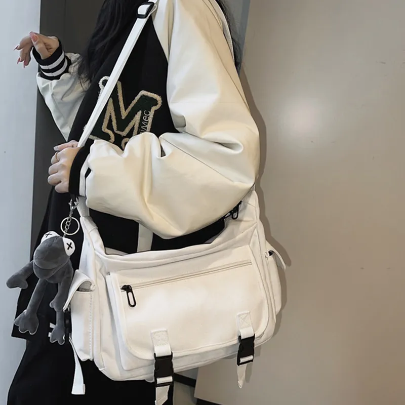 ALNI BITTON Canvas Canvas Bag Crossbody Bag Men's White/Black-2