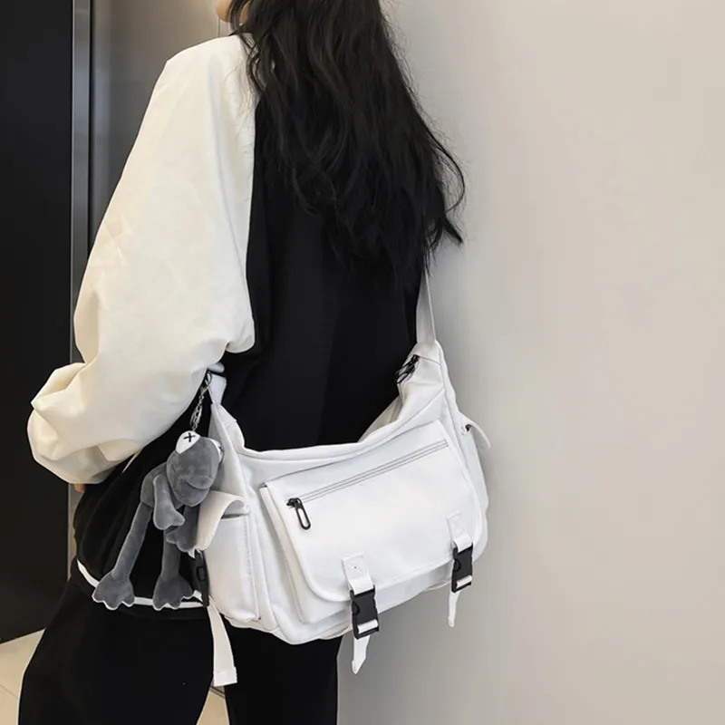 ALNI BITTON Canvas Canvas Bag Crossbody Bag Men's White/Black-3