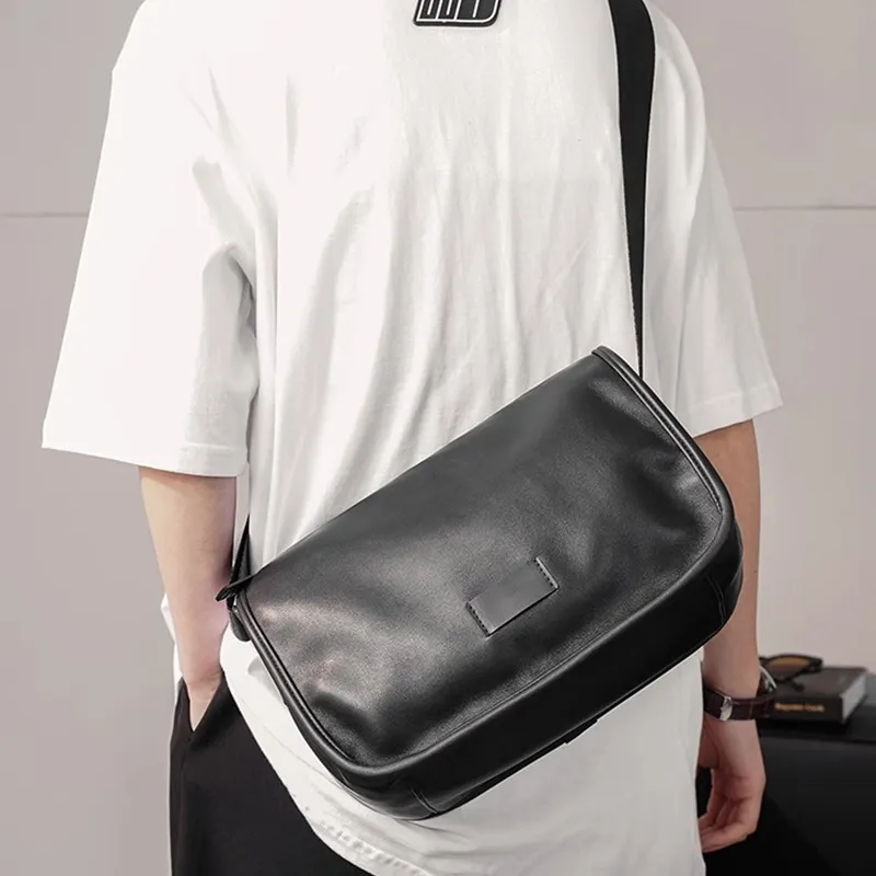 ALNI BITTON PU Crossbody Bag Regular Men's Black 1/Black 2/Black Check/Pattern Black-4