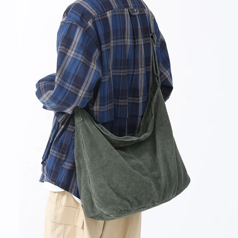 ALNI BITTON Corduroy Small Square Bag Shoulder Bag Crossbody Bag Regular Men's Ecru/Black/Green/Light Brown-10
