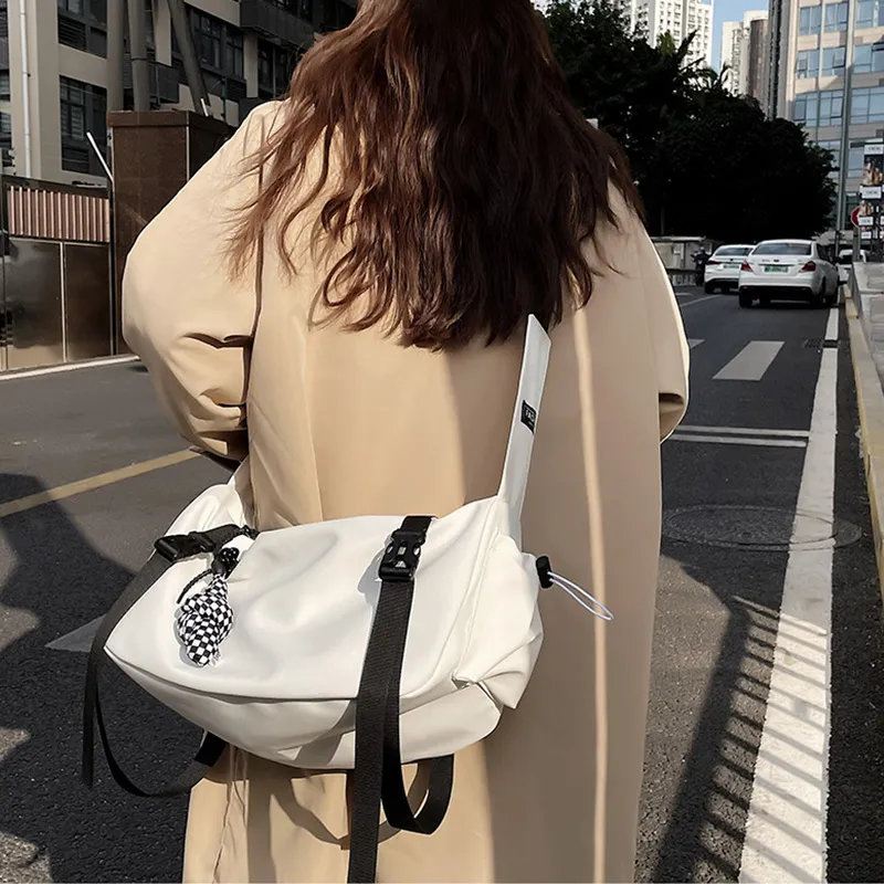 ALNI BITTON Nylon Shoulder Bag, Crossbody Bag Regular Unisex Black/White & Black/Blue-9
