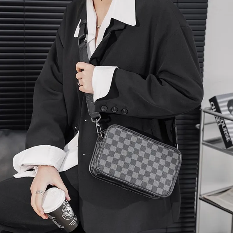 ALNI BITTON PU Crossbody Bag Regular Men's Black Square-5