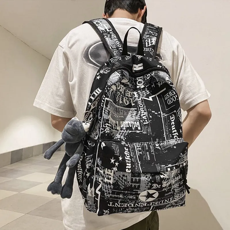 ALNI BITTON Nylon Backpack Regular Men's  Sizing Black/Blue/White/Gray-5