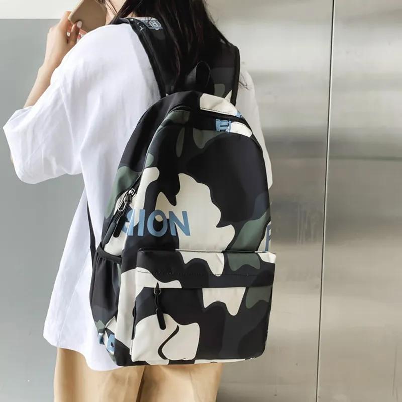 ALNI BITTON Nylon Backpack Regular Men's Camouflage Gray/Green Camouflage/Camouflage Blue-9