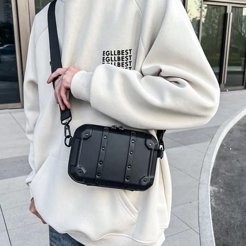 ALNI BITTON PVC Small Square Bag Shoulder Bag Crossbody Bag Regular Men's White/Black-3