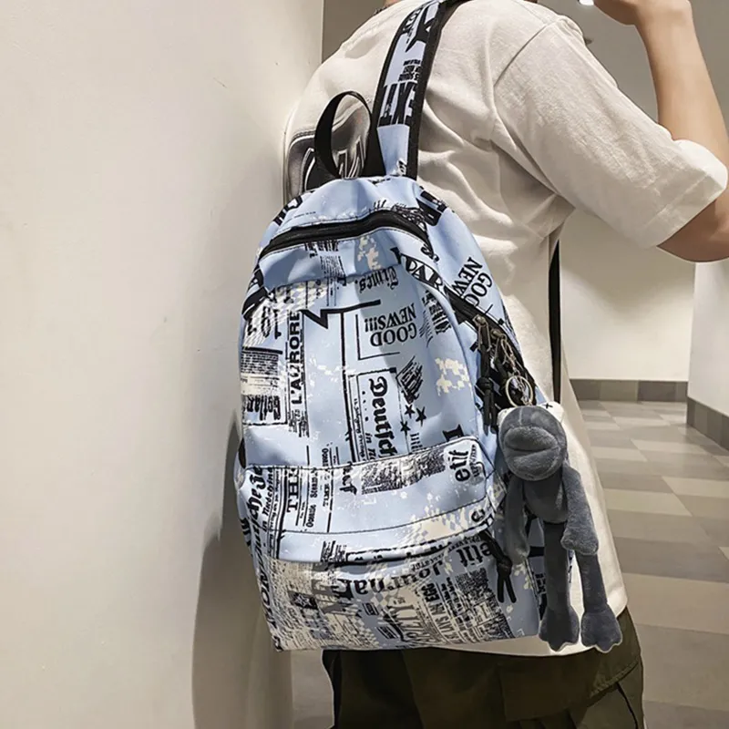 ALNI BITTON Nylon Backpack Regular Men's  Sizing Black/Blue/White/Gray-11