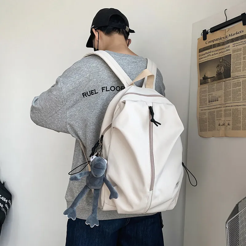 ALNI BITTON Nylon Backpack Men's White/Black-1