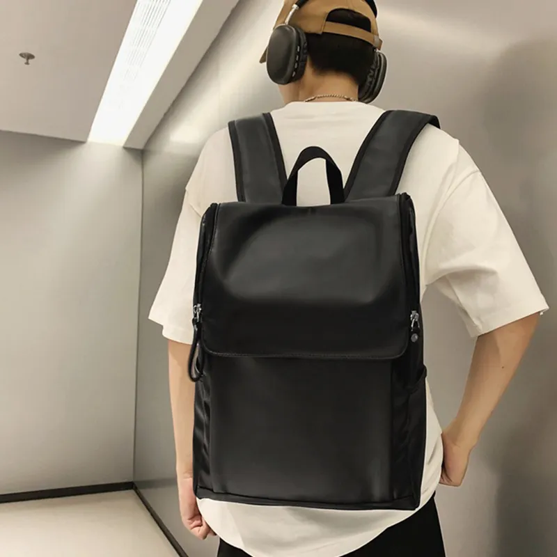 ALNI BITTON PU Backpack Regular Men's Black/White/Ecru/Khaki-2