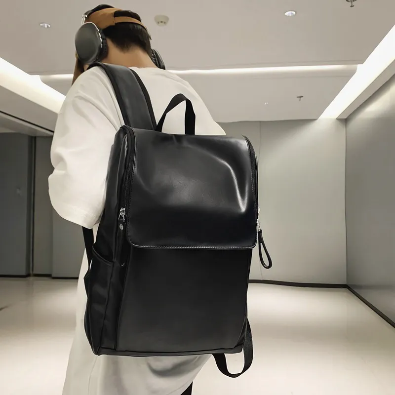 ALNI BITTON PU Backpack Regular Men's Black/White/Ecru/Khaki-1