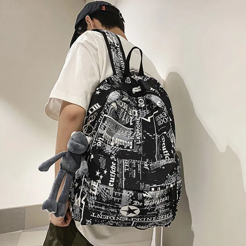 ALNI BITTON Nylon Backpack Regular Men's  Sizing Black/Blue/White/Gray-1