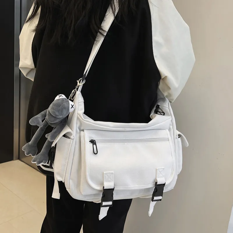 ALNI BITTON Canvas Canvas Bag Crossbody Bag Men's White/Black-4