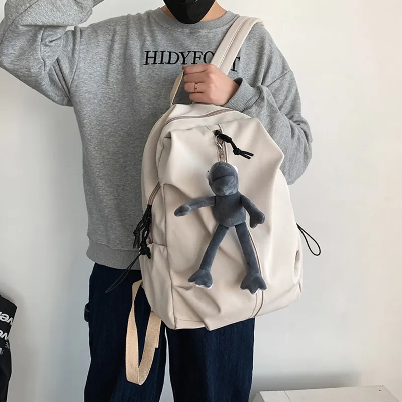 ALNI BITTON Nylon Backpack Men's White/Black-3