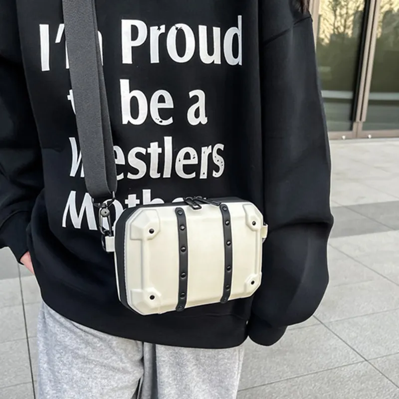 ALNI BITTON PVC Small Square Bag Shoulder Bag Crossbody Bag Regular Men's White/Black-8
