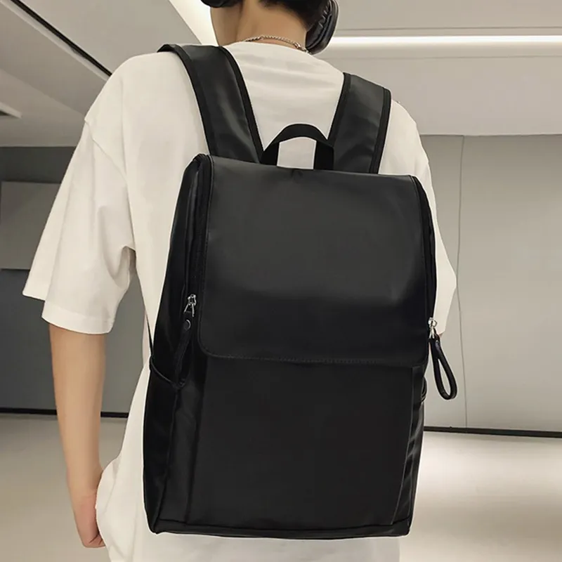 ALNI BITTON PU Backpack Regular Men's Black/White/Ecru/Khaki-3