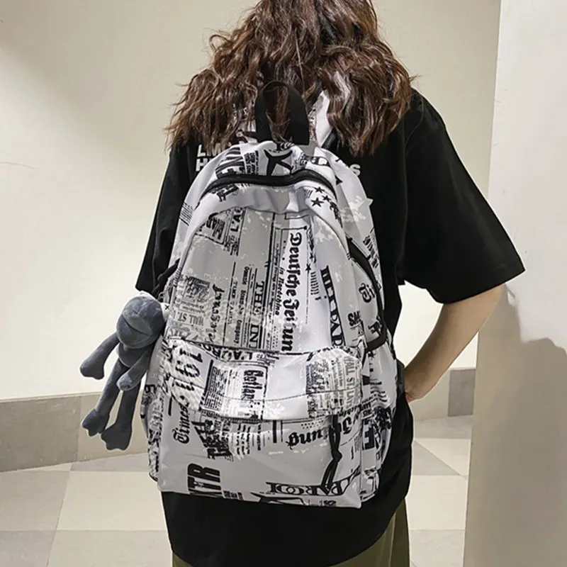 ALNI BITTON Nylon Backpack Regular Men's  Sizing Black/Blue/White/Gray-18