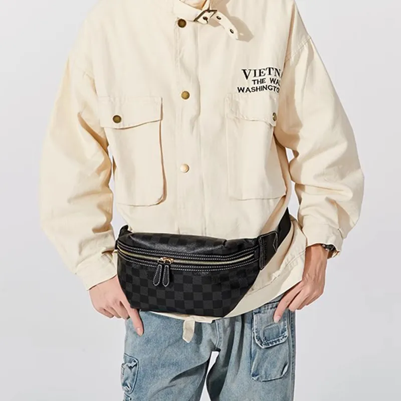 ALNI BITTON PU Fanny Pack Regular Men's Black-5