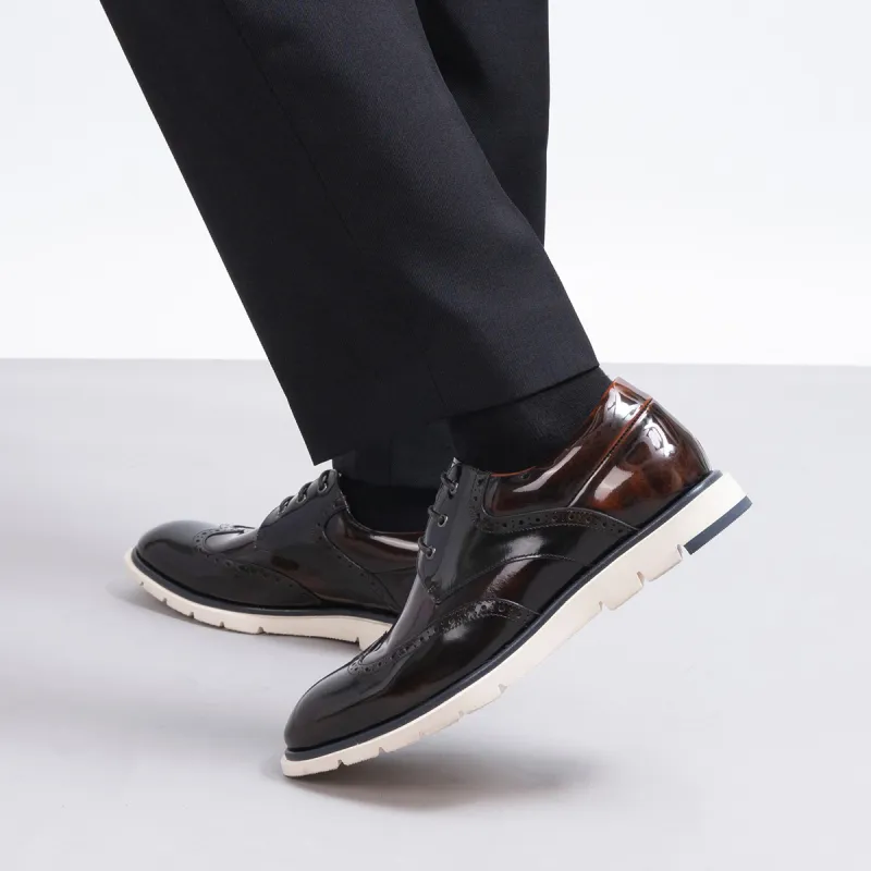 Anthony Miles Casual Shoes Men's Dark Brown With Yellowish Brown Highlights-6
