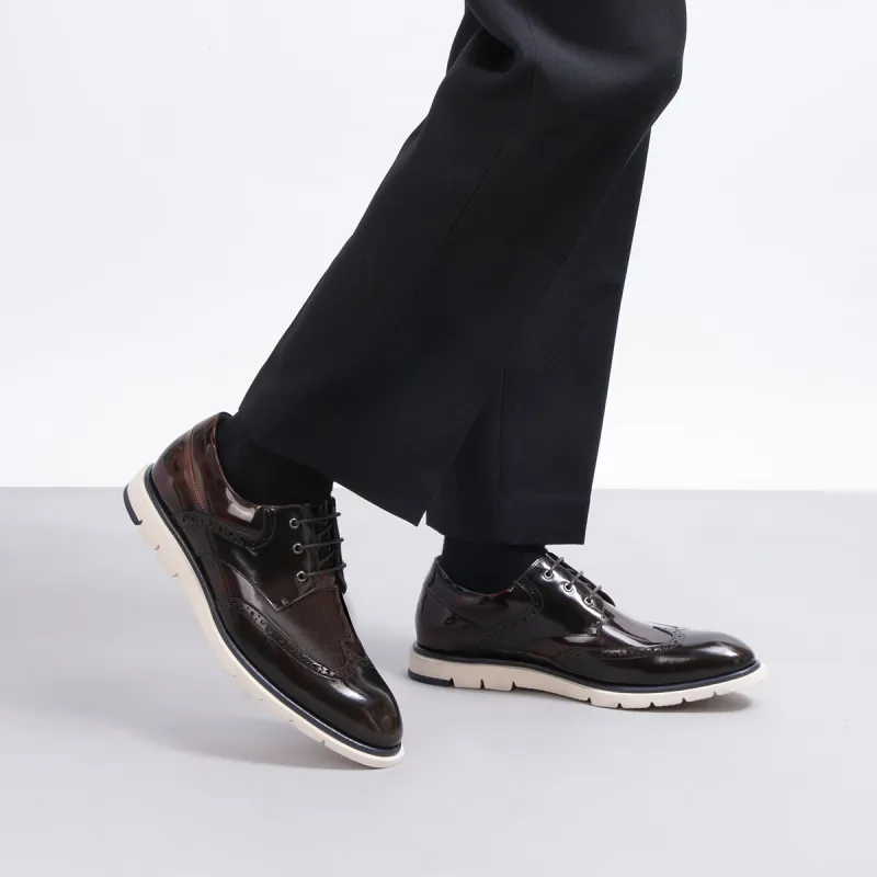 Anthony Miles Casual Shoes Men's Dark Brown With Yellowish Brown Highlights-5