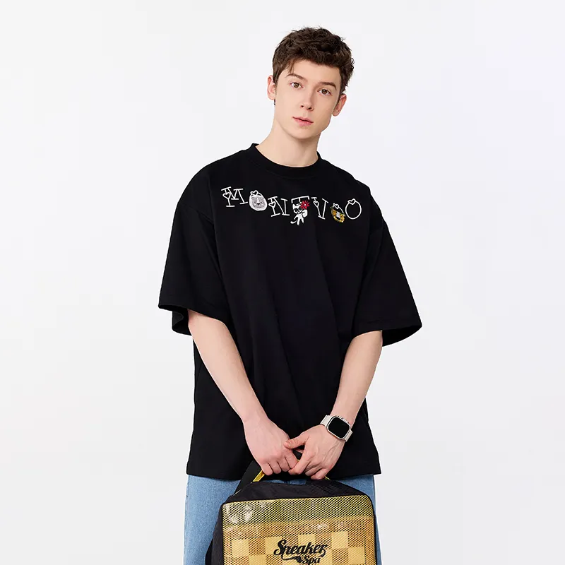 MONTVOO Drop Shoulder Sleeve T Shirt Unisex-4