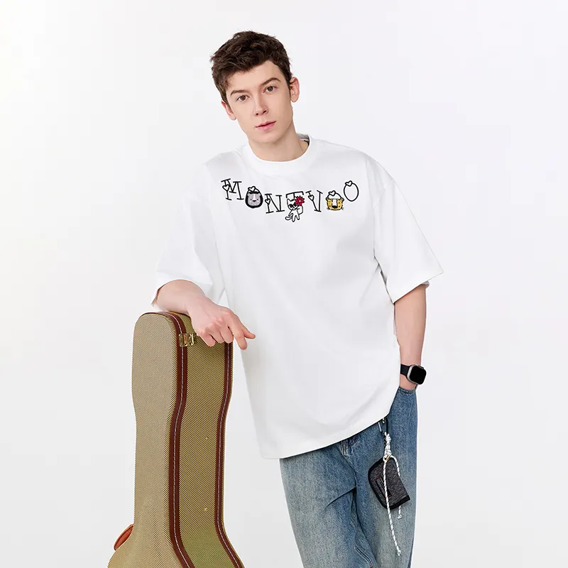 MONTVOO Drop Shoulder Sleeve T Shirt Unisex-1