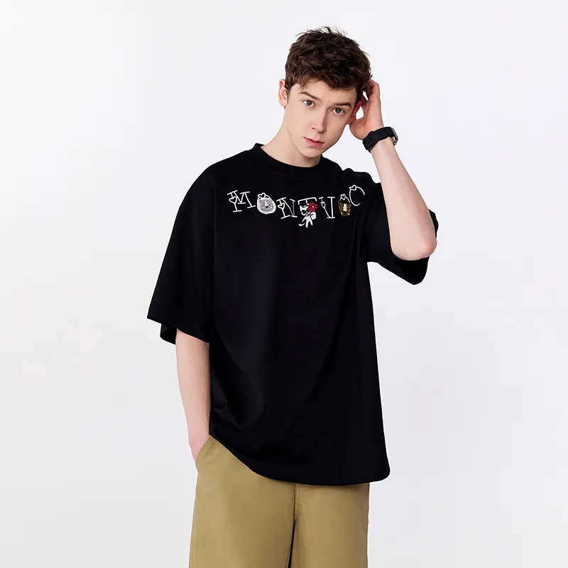 MONTVOO Drop Shoulder Sleeve T Shirt Unisex-5